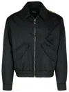 Versace Bomber Jacket Nylon Shoulder Patches In Black