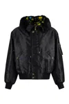 Versace Bomber Jacket In Technical Fabric In Black
