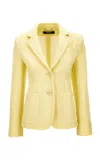 Versace Bonded Scuba Wool-blend Blazer In Yellow