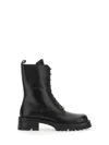 Versace Vagabond Lace-up Army Boots In Black