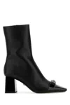 Versace Gianni Ribbon Leather Ankle Boots With In Purple