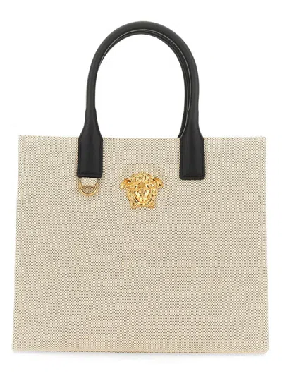 Versace Borsa Shopper Piccola "la Medusa" In Beige
