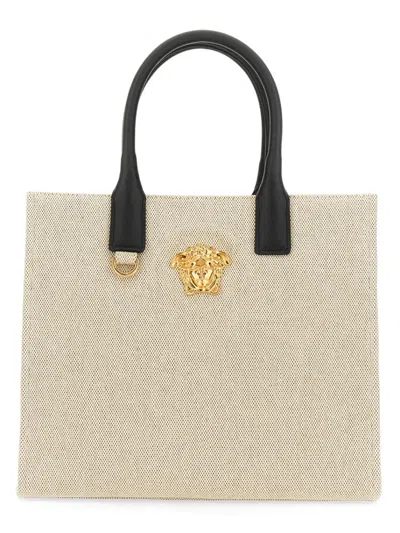 Versace Borsa Shopper Piccola "la Medusa" In Neutrals