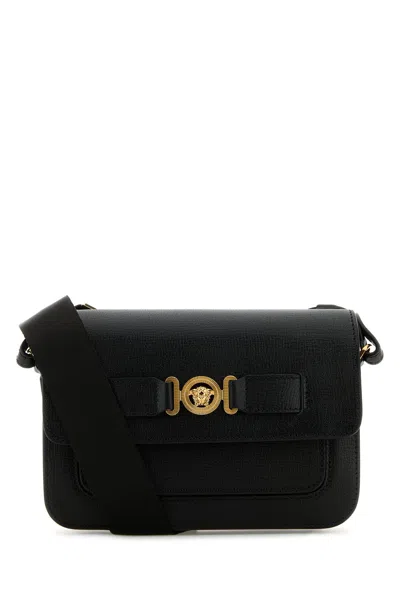VERSACE VERSACE BLACK LEATHER MEDUSA BIGGIE CROSSBODY BAG