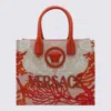 VERSACE VERSACE RED AND PINK COTTON TOTE BAG