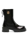 Versace Biker Medusa-plaque Ankle Boots In Black