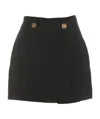 Versace Bouclé Wrap Miniskirt In Black