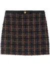 Versace Multicolor Wool Shorts In Brown
