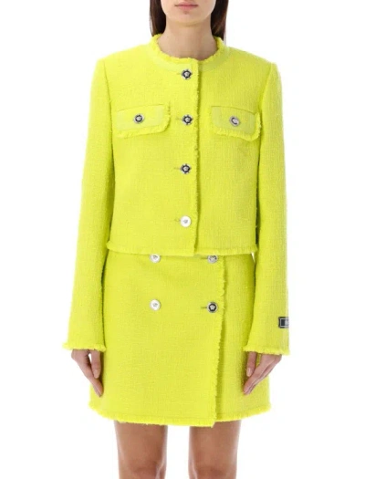 Versace Frayed Edges Tweed Mimosa Jacket