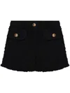 Versace Bouclé Tweed Shorts In Black