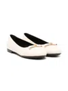 Versace Bow Ballerinas In Neutrals