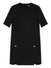Versace Medusa Short Sleeve Shift Dress In Black
