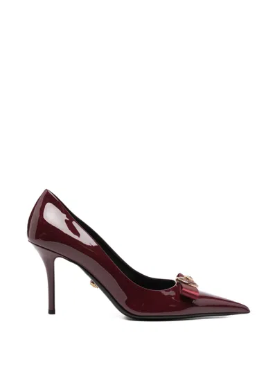 Pre-owned Versace Bow-detail Pumps In Red