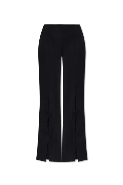 Versace Bow-detailing Flared Trousers In Black