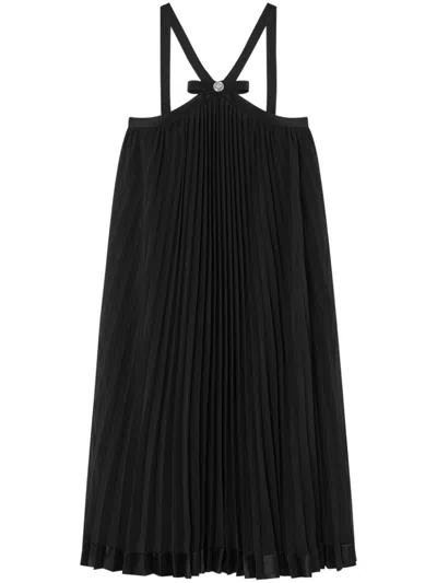 Versace Bow-detailing Midi Dress In Black