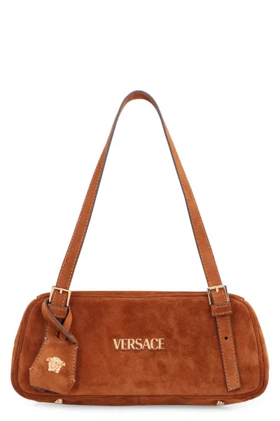 Versace Bowling Bag  Tag In Brown