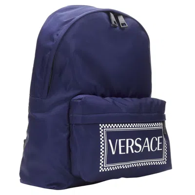 Versace Box Logo Nylon Greca Strap Backpack