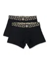 Versace Black Briefs With Elastic Waist With Medusa Print In Black