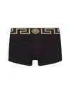 Versace Black Briefs With Elastic Waist With Medusa Print In Black
