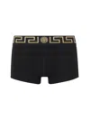 Versace Underpants Low Rise Trunk Stretch Bio Cotton Jers In Black