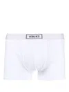 Versace Jacquard-logo Boxers In Bianco
