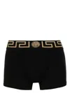 Versace Black Briefs With Elastic Waist With Medusa Print In Cotton Stretch Man In Black  