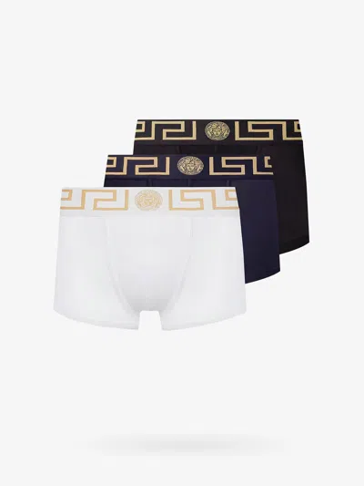 Versace Greca Border Trunks Multicolour Three-pack In White