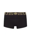 Versace Medusa Greek Key Waistband Boxer Shorts In Black