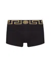 Versace Boxer With Greca Pattern In Black