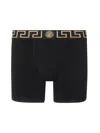 Versace Underpants Low Rise Trunk Stretch Bio Cotton Jers In Black