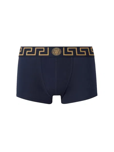 Versace Boxer Shorts With Greek In Black