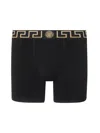 Versace Greek Key Jersey Boxer Briefs In Black