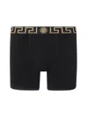 Versace Underpants Low Rise Trunk Stretch Bio Cotton Jers In Black