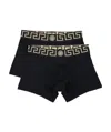 Versace Two-pack Logo-waistband Boxers In Black