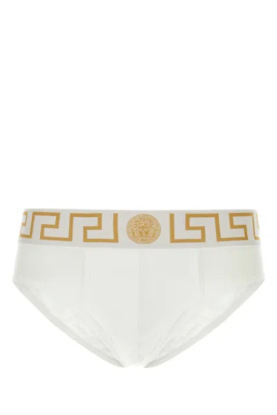 VERSACE VERSACE WHITE STRETCH COTTON BRIEF