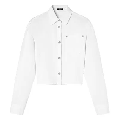 VERSACE VERSACE BOXY CROPPED DENIM SHIRT