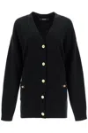 VERSACE BOXY WOOL AND CASHMERE CARDIGAN