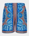Versace Boy's Barocco Swim Shorts In Blue
