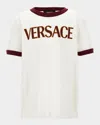 Versace Boy's Bicolor Logo-print T-shirt In White
