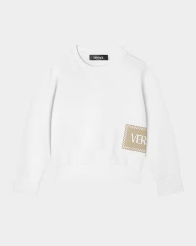 VERSACE BOY'S DAMIER LOGO-PRINT SWEATSHIRT