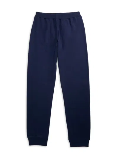 Versace Kids' Boy's Fleece Joggers In Navy Gold