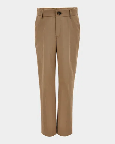 Versace Kids' Boy's Formal Organic Cotton Gabardine Pants In Sand