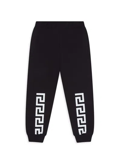 Versace Kids' Boy's Logo Jogger Sweatpants In Black