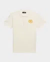 Versace Boys' Piquet Medusa Alloro Print Polo - Little Kid In White Gold