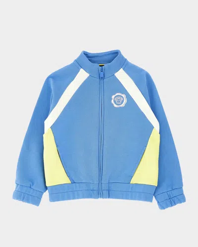 Versace Kids' Boy's Medusa Stamp Printed Fleece Sweatshirt In Multi