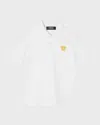 Versace Medusa Head Cotton Polo Shirt In White/gold