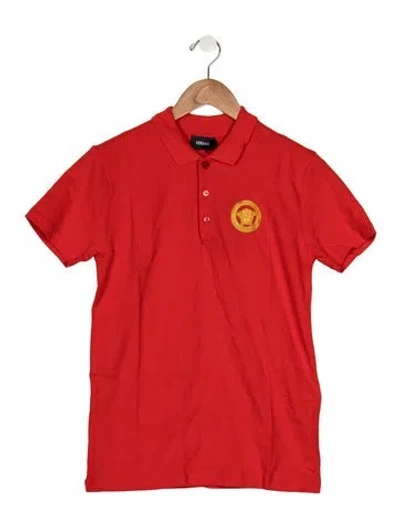 Pre-owned Versace Kids' Boy's Polo Shirt W/tags In Red