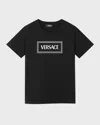 Versace Logo-print Cotton T-shirt In Black/white