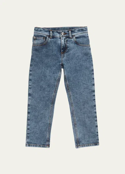 Versace Kids' Boy's Vintage Wash Jeans In Medium Blue