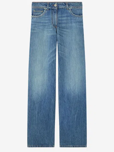 Versace Boyfriend Cotton Jeans In Blue